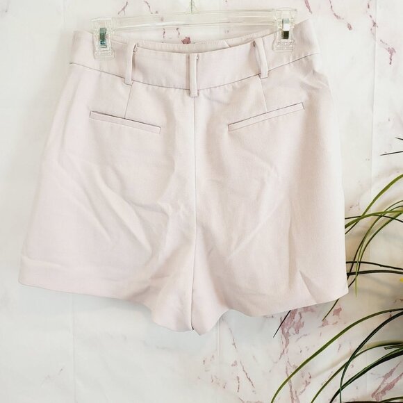 BCBGMaxazria High-Waisted Pleated Belted Light Pink Shorts - Picture 2 of 8